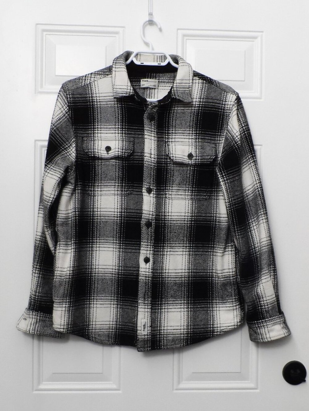 Frank & Oak Monochrome Plaid Shirt Jacket